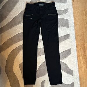 Athleta Black Skinny Moto Pants with Zipper Details